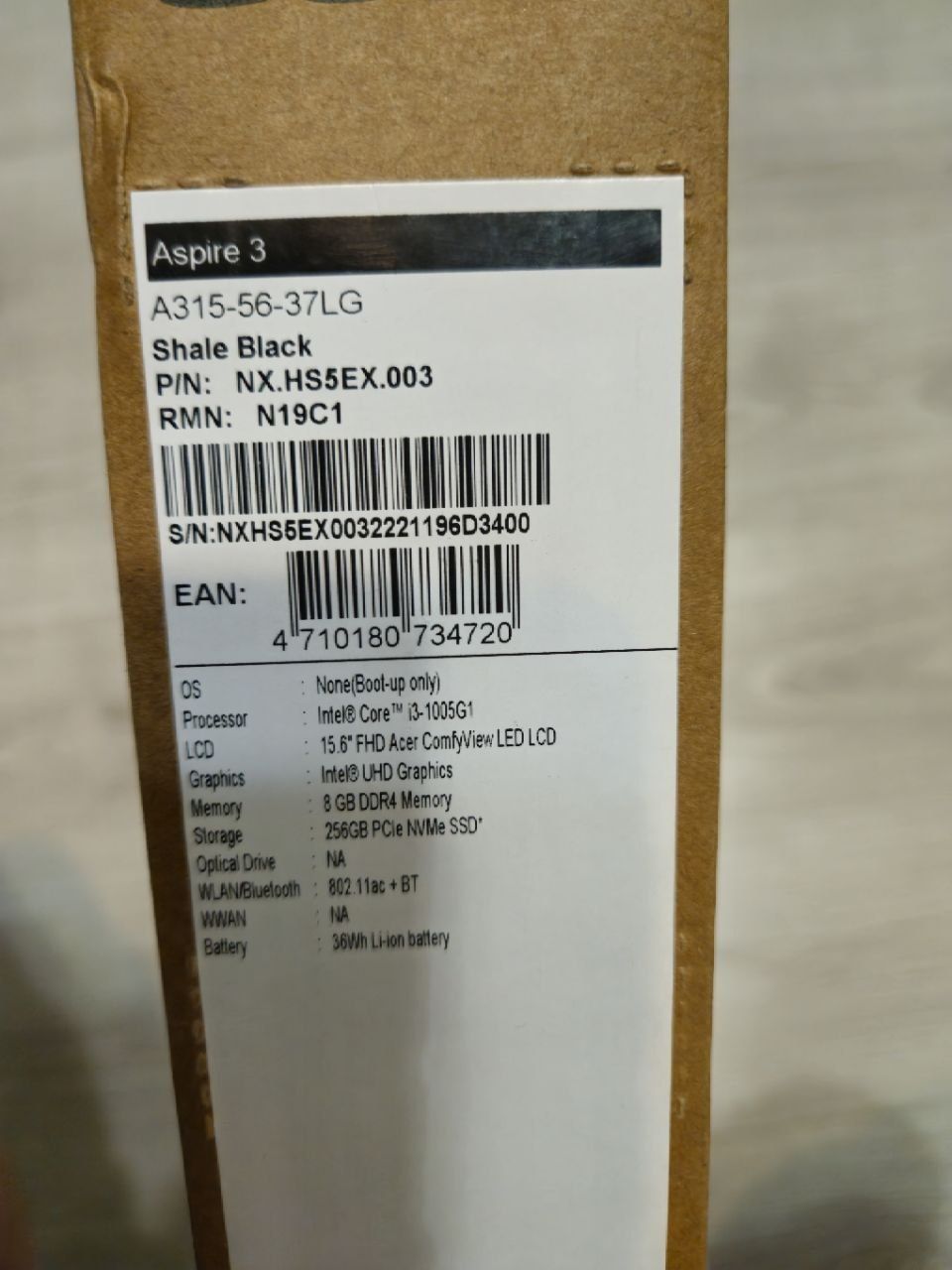 Ноутбук Acer aspire 3 a315-56-31hr
Acer aspire 3 a315-56-