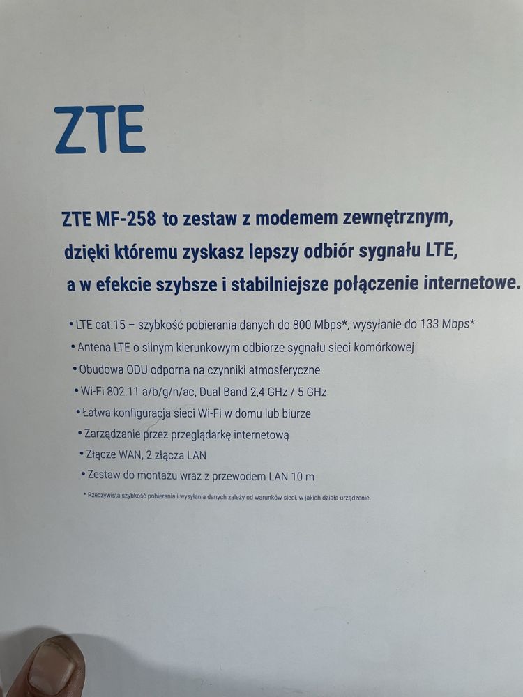 Sprzedam router ZTE MF - 258