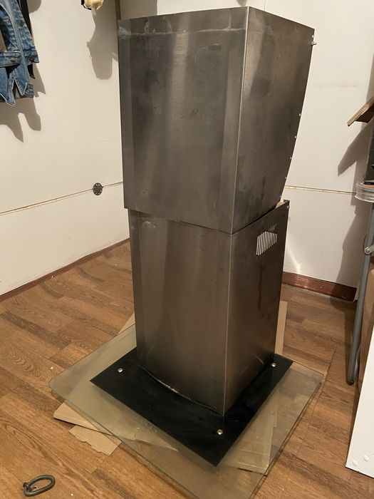 Витяжка нержавійка, скло