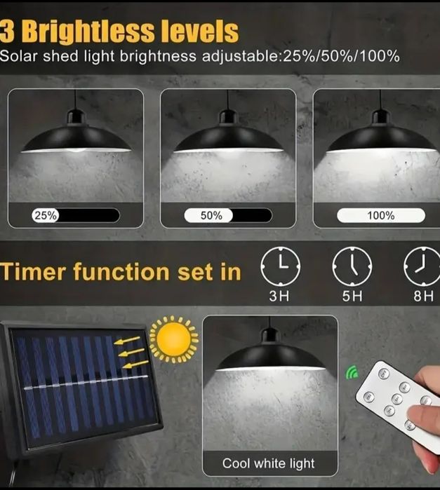 Автономне освітлення. Комплект лампа+ акумулятор+ сонячна панель+пульт