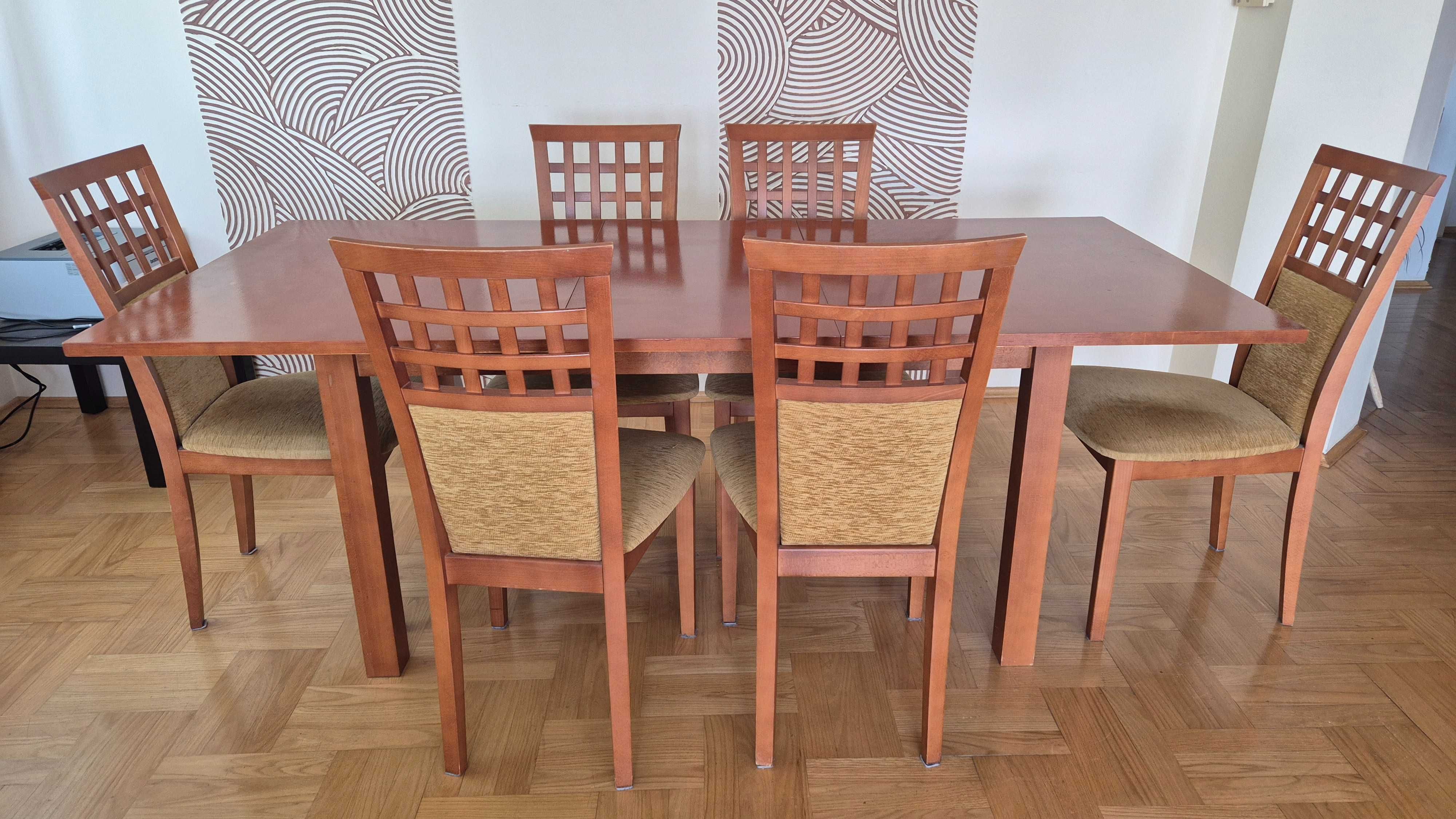 Stół rozkładany 150-200x90x76 oraz 6 krzeseł