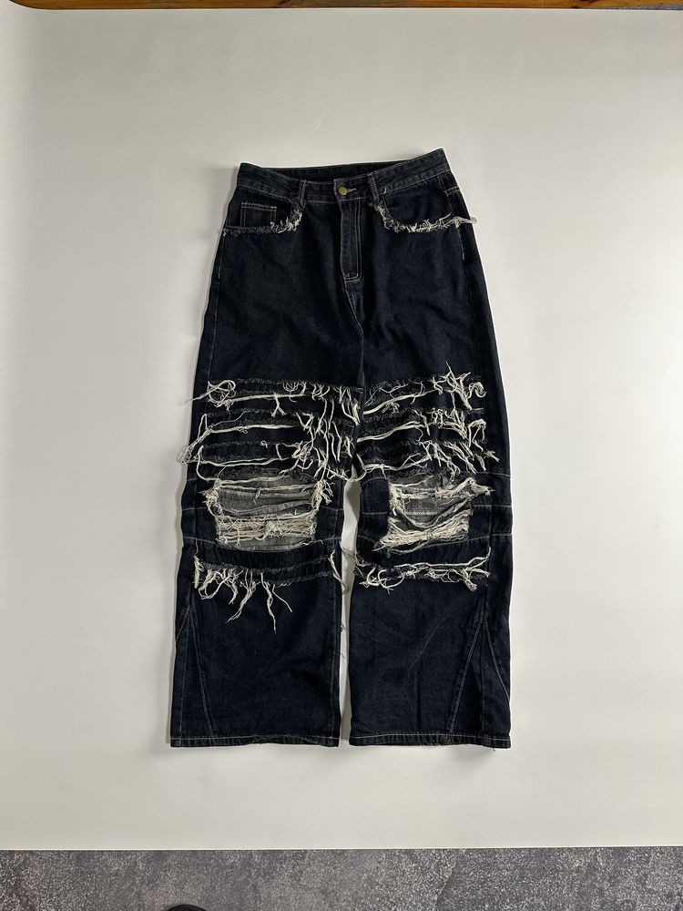 Distressed baggy custom jeans archive opium джинси сині рвані джинсы Л