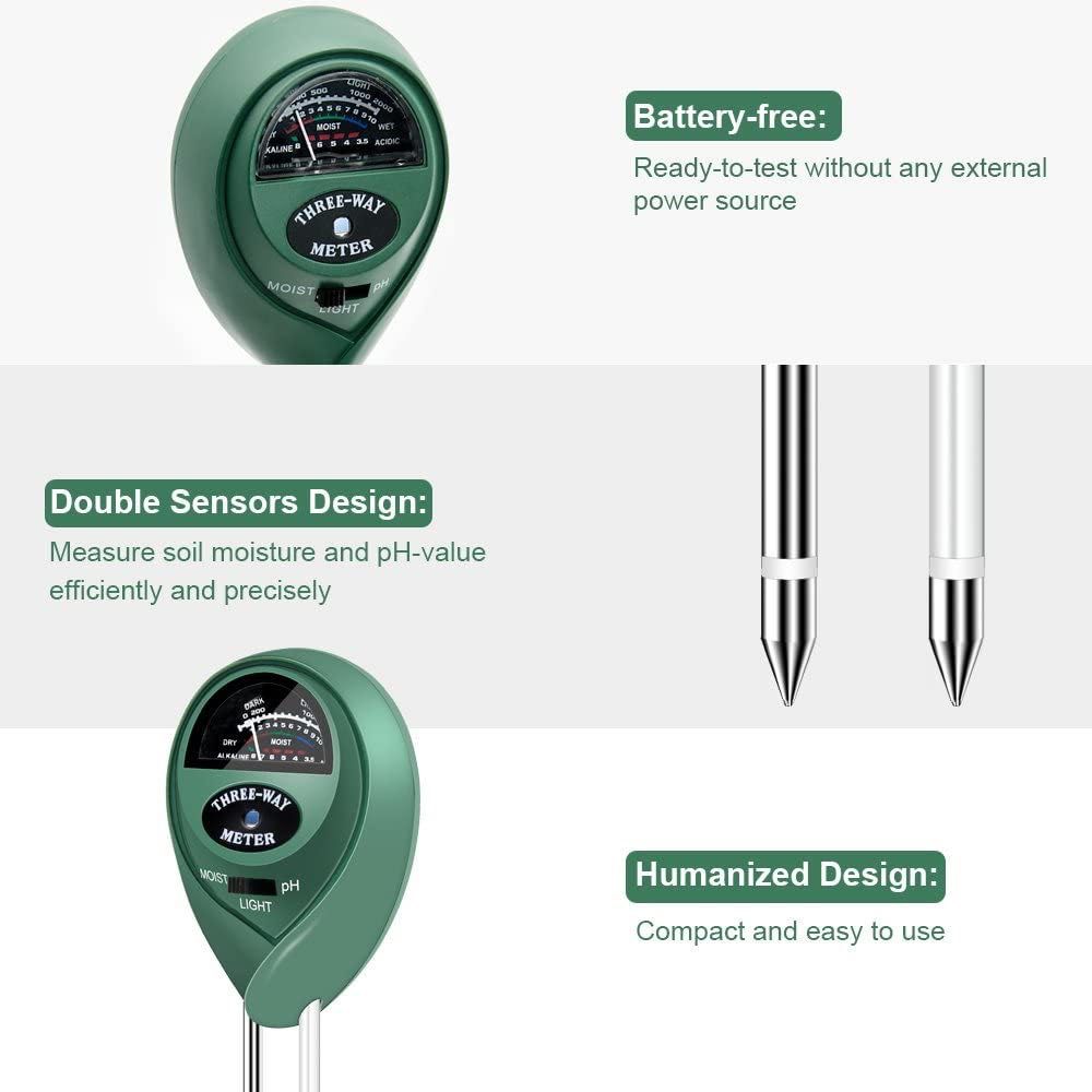 Medidor de PH 3-em-1 | PH ; Iluminação e Humidade