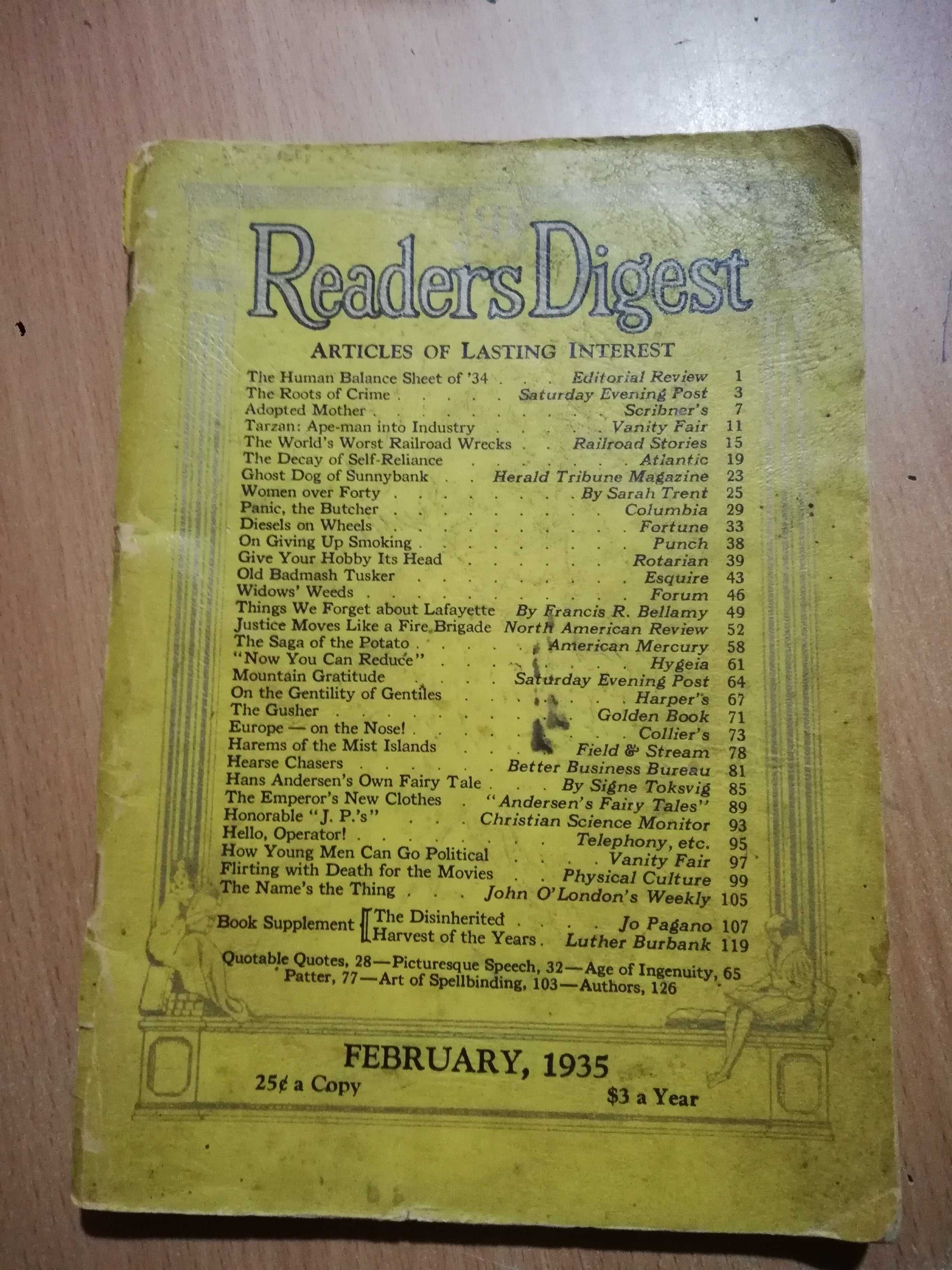 Stary magazyn przedwojenny Readers Digest 1935 rok S