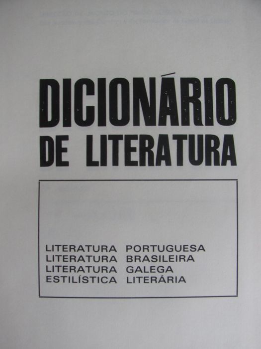 Dicionário de literatura; Portuguesa.Brasileira, Galega