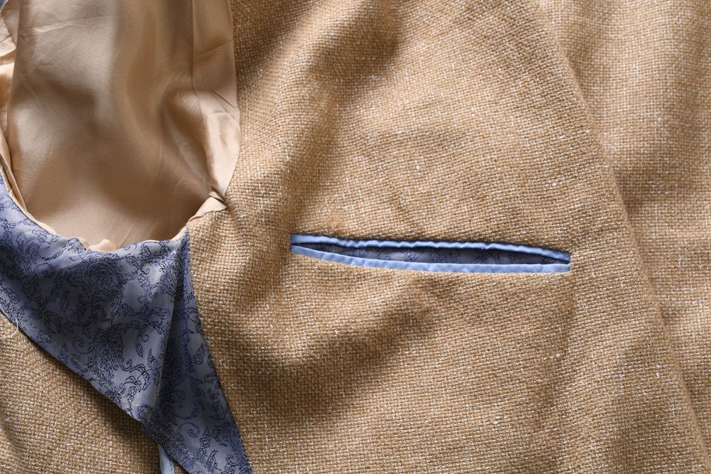 ATELIER TORINO lekka beżowa marynarka męska w melanżu casual blezer 56