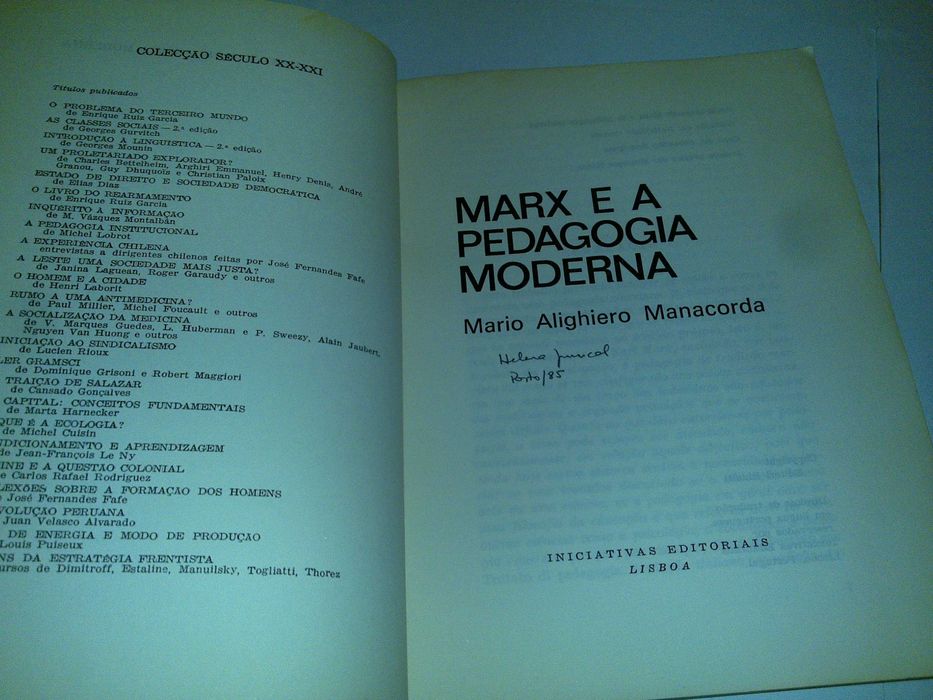 marx e a pedagogia moderna (mário alighiero manacorda) 1975 livro