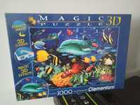 Clementoni Puzzle 1000 Magic 3D okulary efekt Dolphin Reef 39186