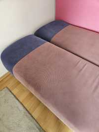 Łóżko rozkładane sofa składana wersalka różowo niebieska 115x190