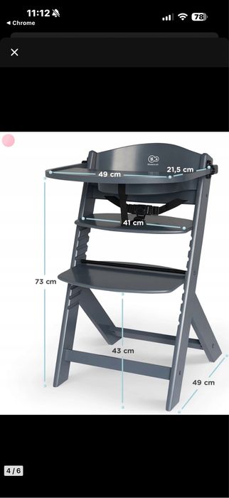 Krzeslo do karmienia Kinderkraft Enock z poduszkami