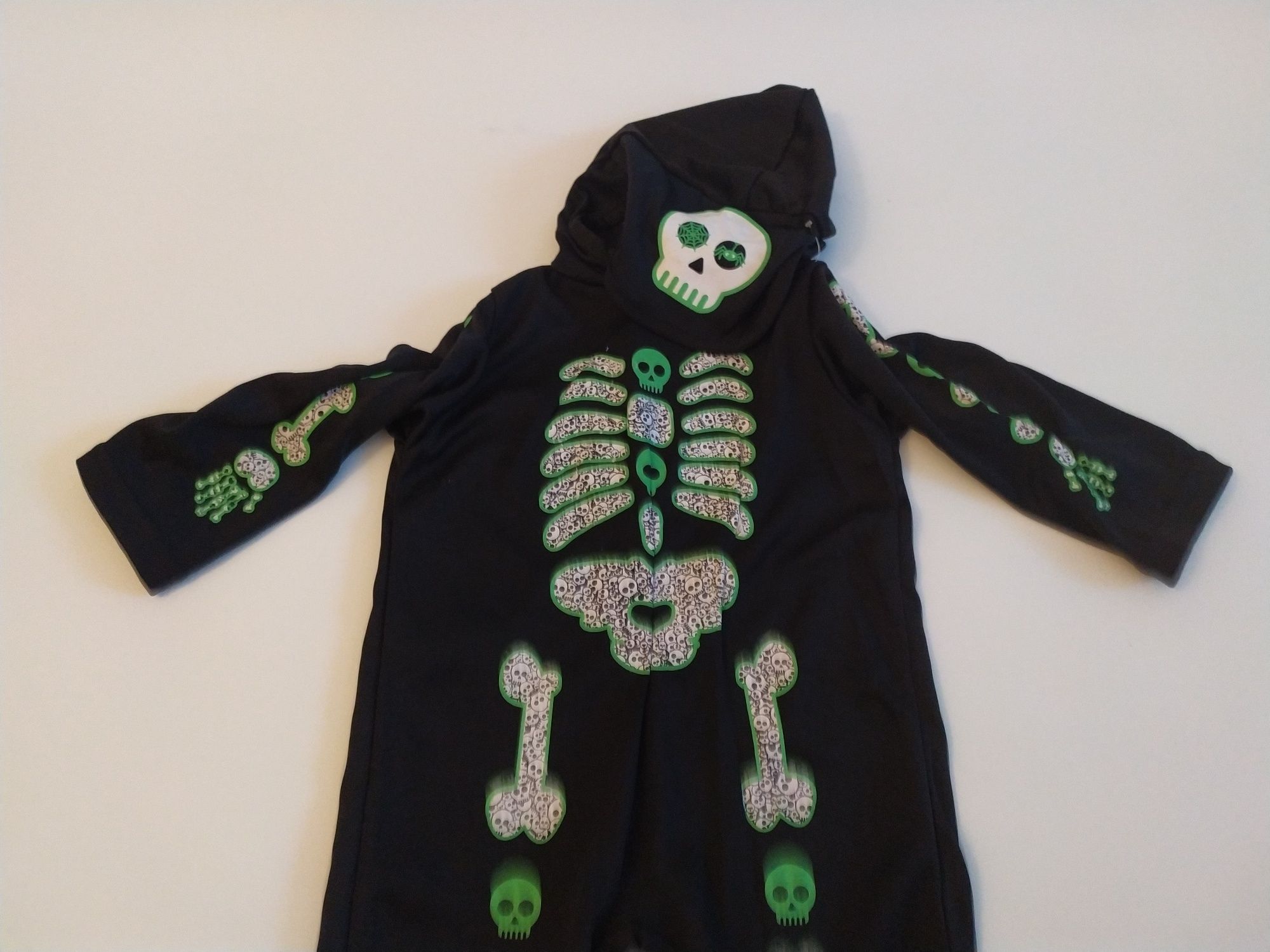 Strój przebranie kostium kombinezon kościotrup Halloween szkielet 6-9m