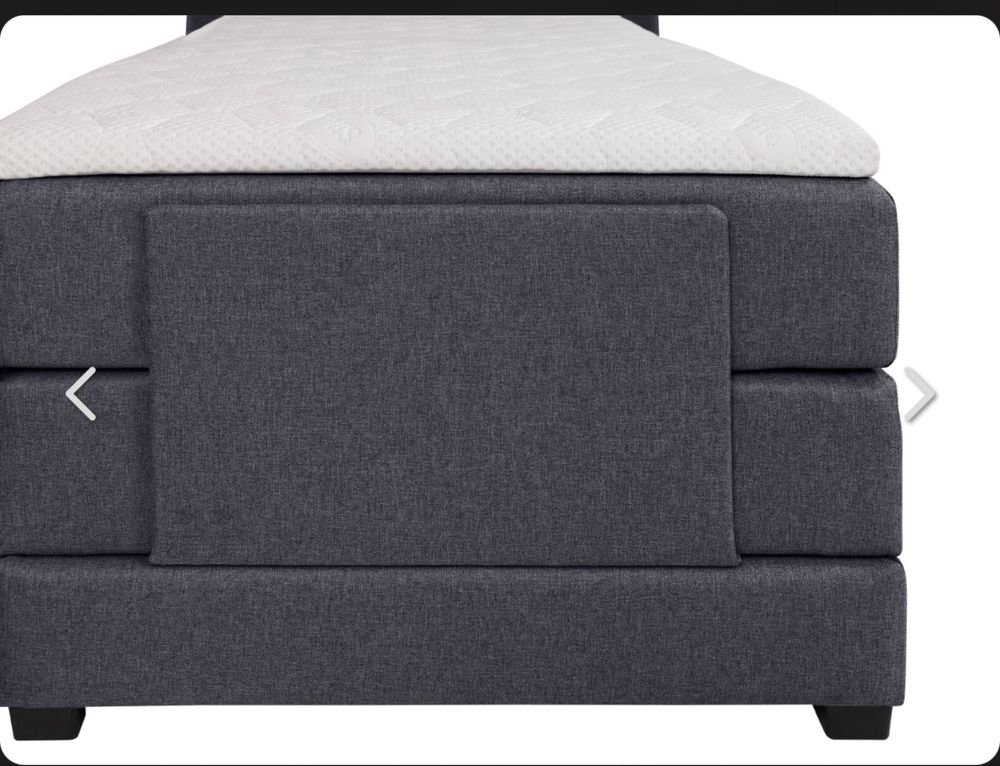 Cama com somier/cabeceira e colchão articulada