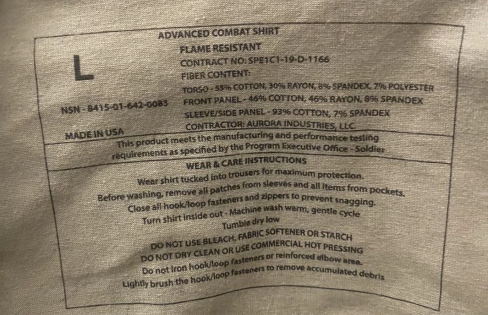 Удосконалена бойова сорочка / Massif US Army advanced combat