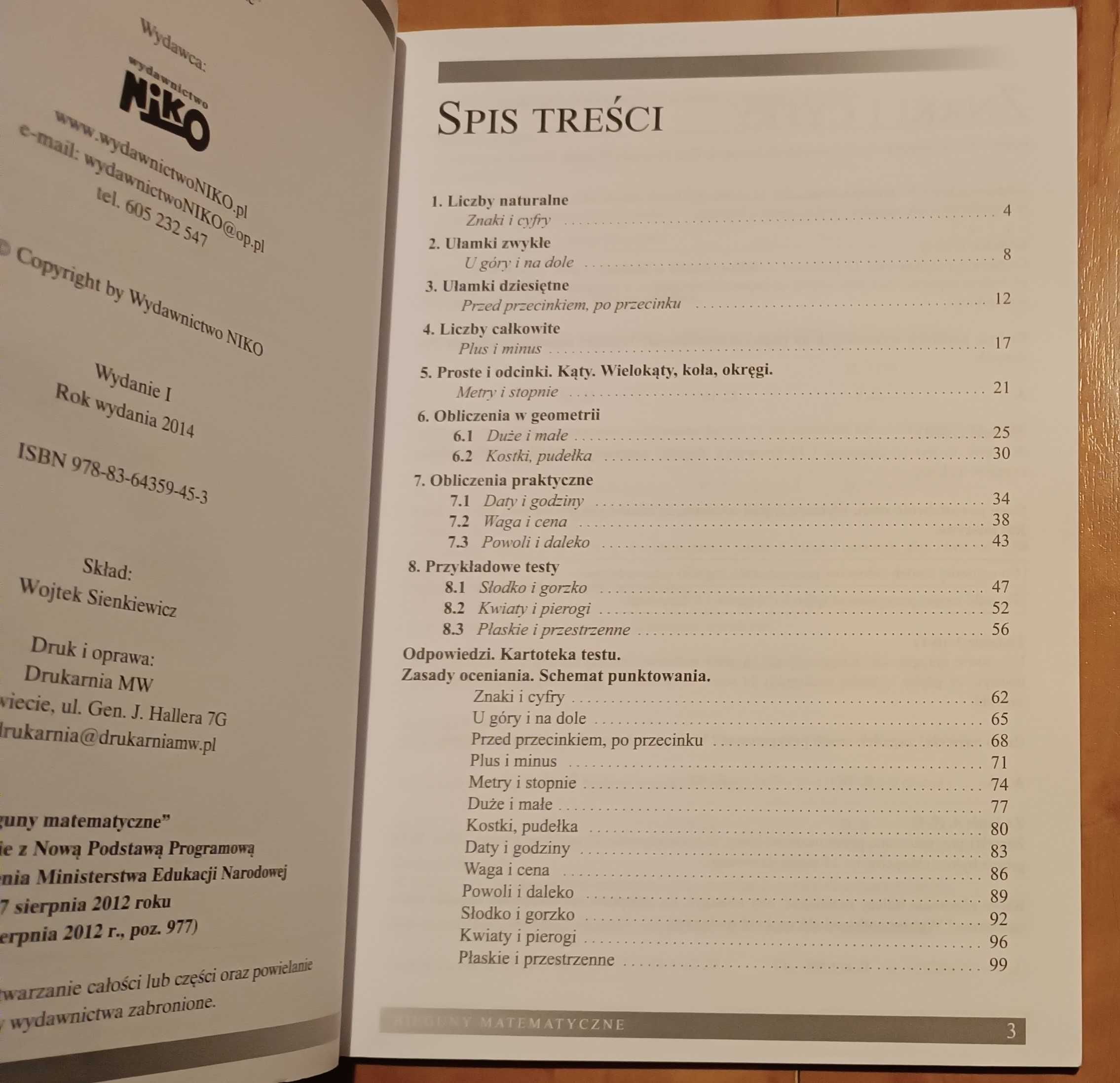 Bieguny matematyczne Testy z matematyki po szkole podstawowej NOW
