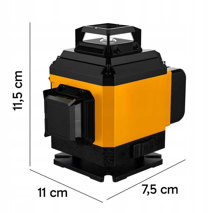 Laser Krzyżowy Poziomica Laserowa Statyw 4d 16 Linii 25m Walizka 2xaku