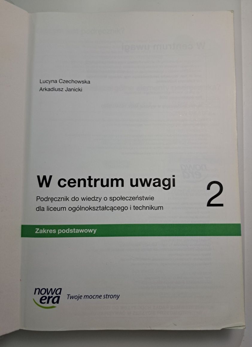 Podręcznik do WOS-u (Wiedzy o Społeczeństwie), klasa 2 liceum