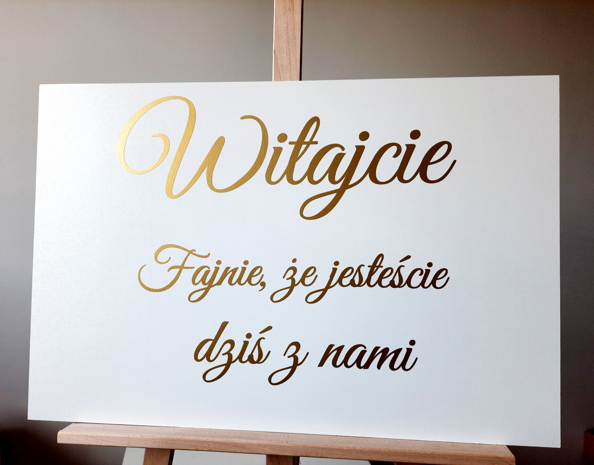 Witajcie fajnie, że jesteście dziś z nami tablica powitalna ślubna