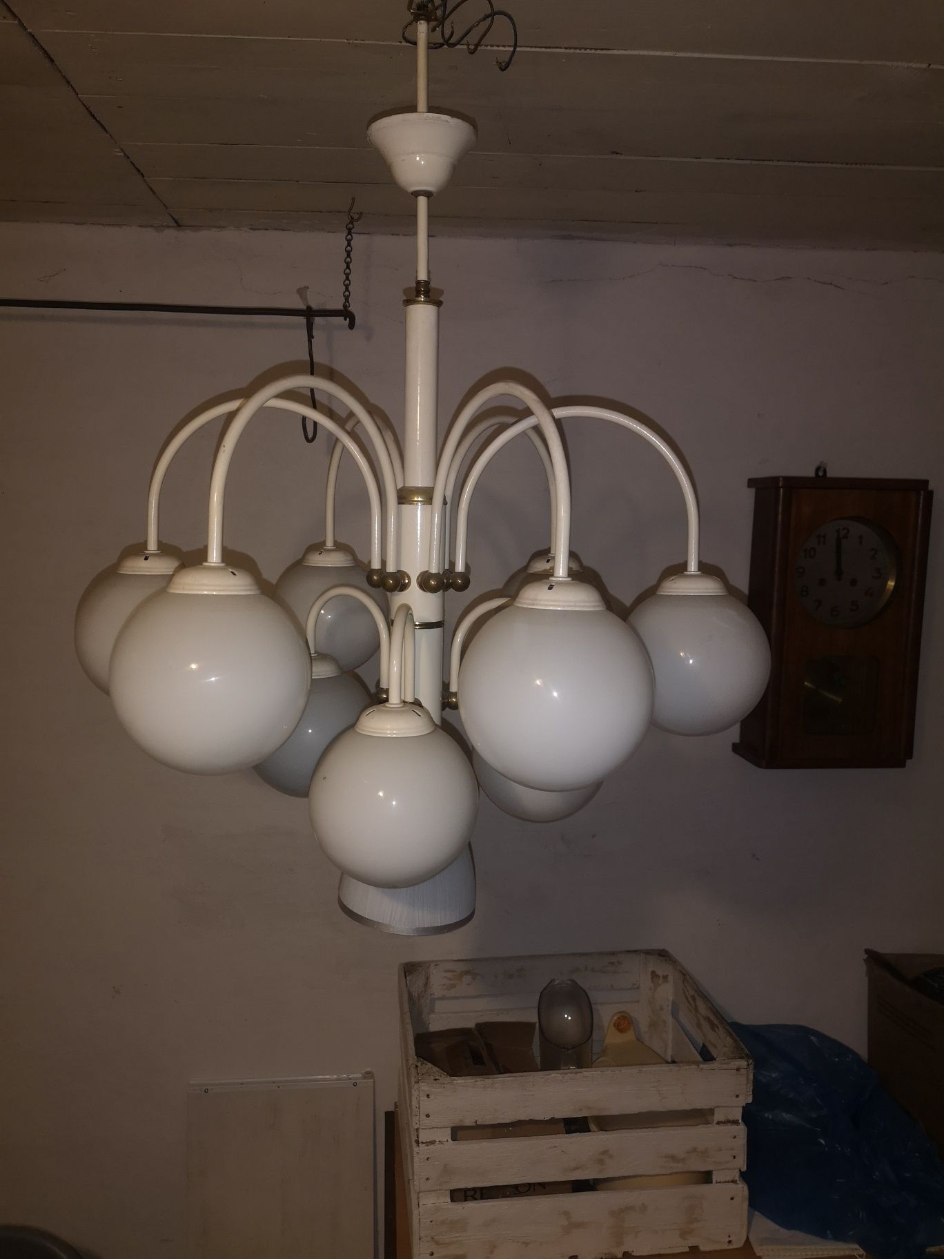 Żyrandol szklany 10 lamp klasyczny