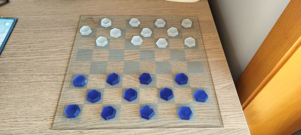 Tabuleiro damas em vidro