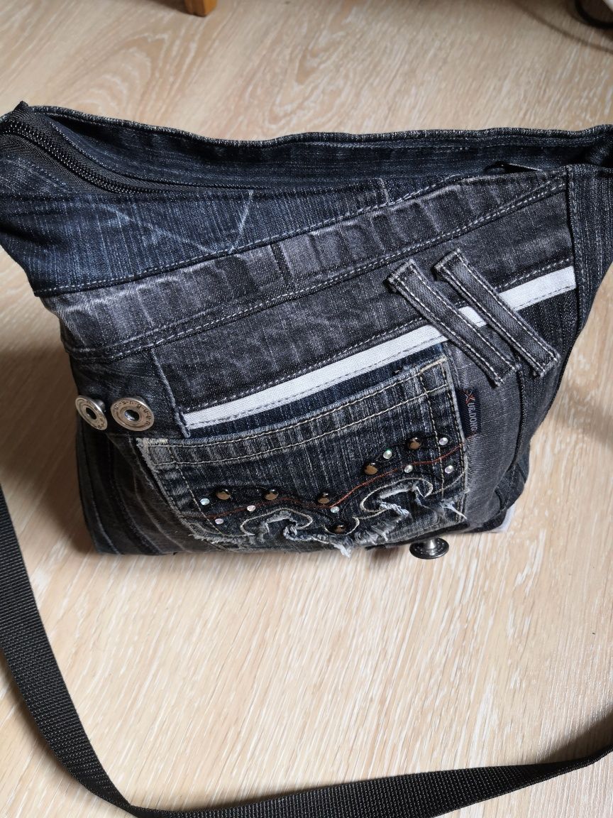 Сумочка джинсова на плече (кросбоді), ручна робота, хендмейд, handmade