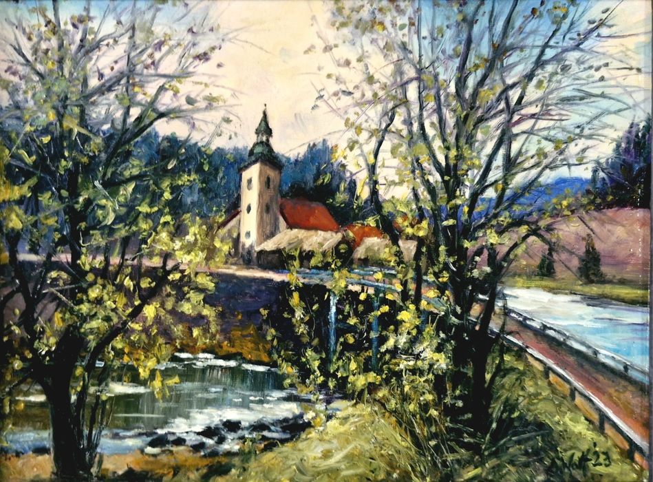 Obraz olejny Gdzieś na Dolnym Śląsku