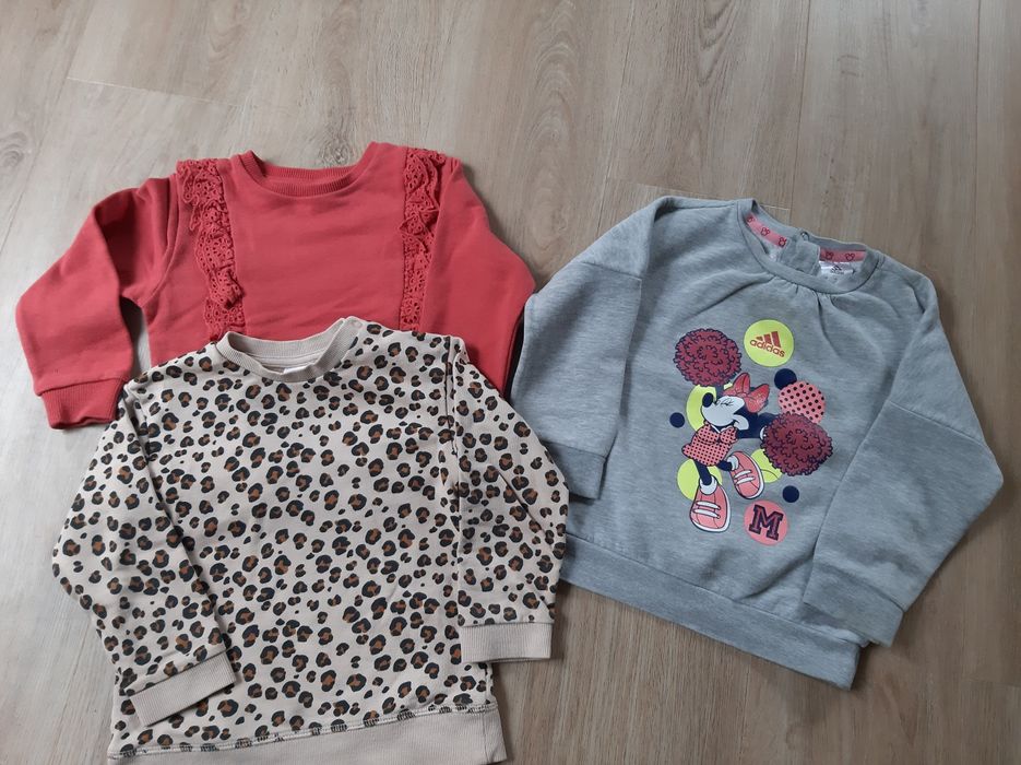 Bluza 3szt. romz.98, H&M, Adidas, Cool Club Minnie