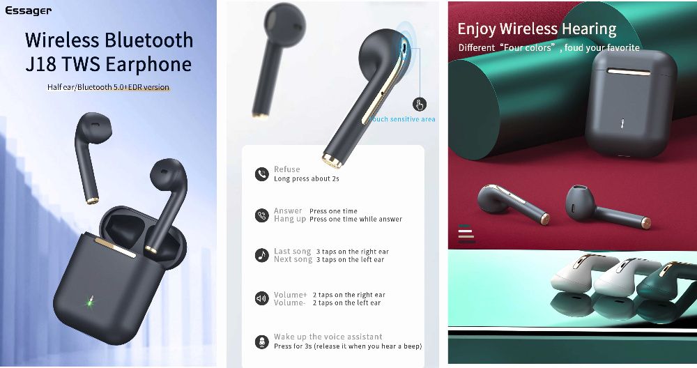 Słuchawki bezprzewodowe Super Dźwięk Qualcomm apt-x HiFi czarne nowe