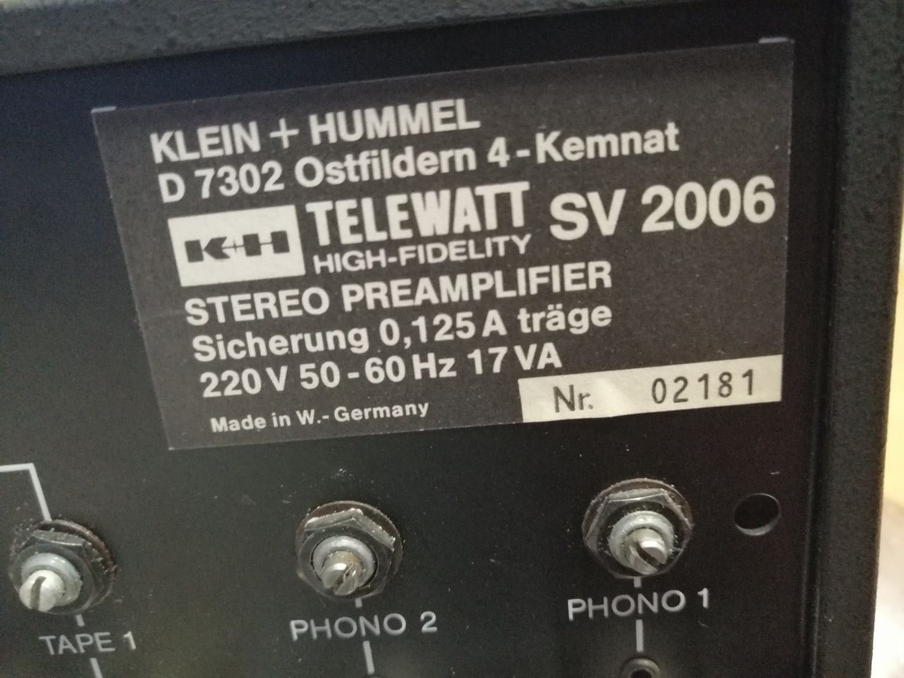 Klein&hummel telewatt sv 2006 (Profissional)