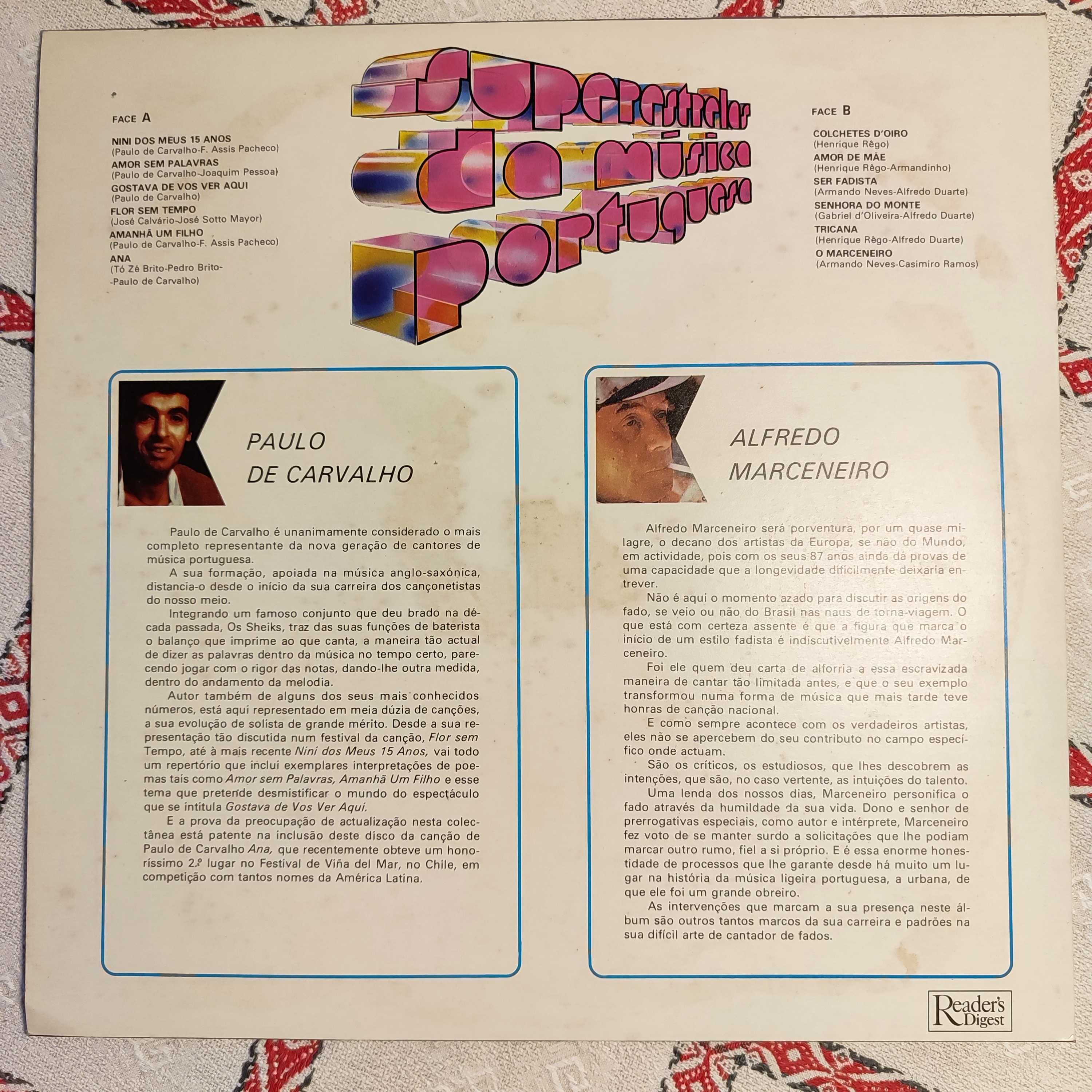 disco vinil Paulo de Carvalho + Marceneiro - música portuguesa