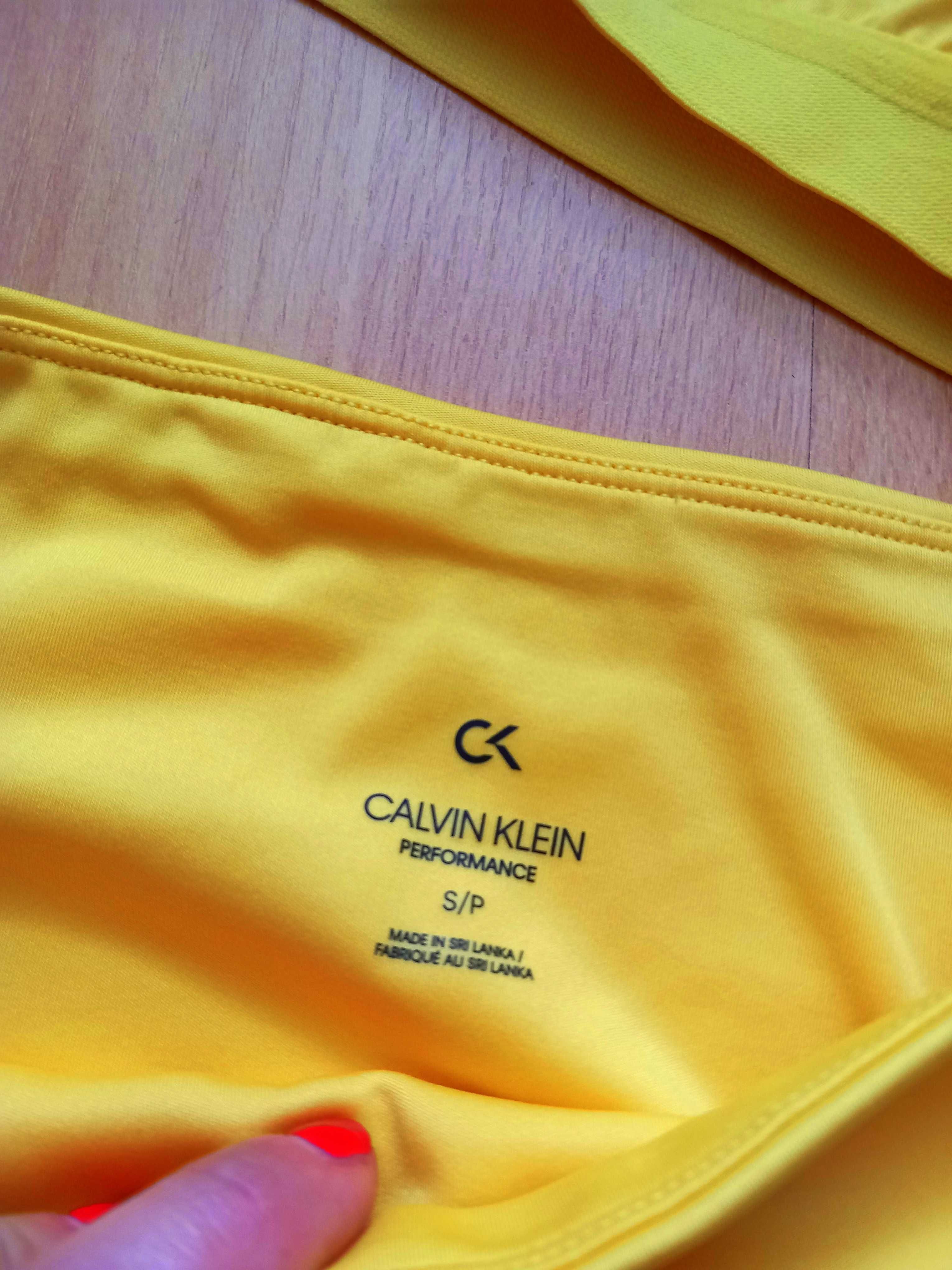 Calvin Klein żółty komplet sportowy set siłownia fitness