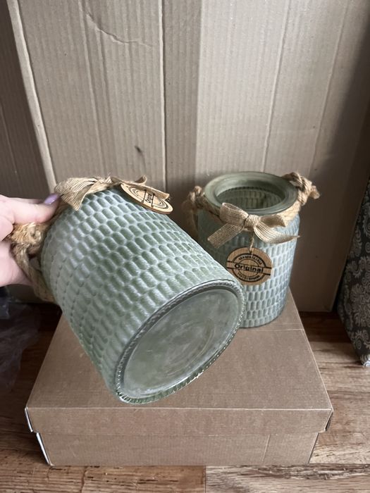 Zestaw szklanych lampionow dekoracje Home&You