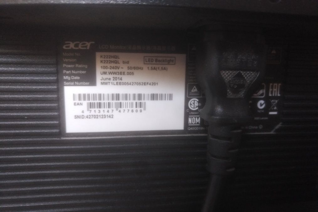 Monitor Acer Hdmi dvi Vga
