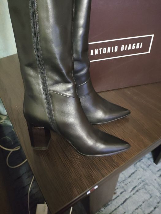 Сапоги женские,осень- весна, кожаные, AntonioBiaggi