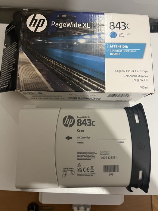 Струменевий картридж HP 843C PageWide XL блакитного (Cyan) кольору.