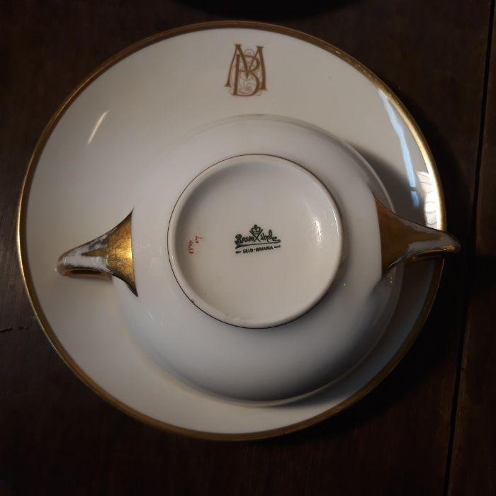 Przedwojenny talerz, bulionówka Rosenthal Selb Bavaria 1930, monogram