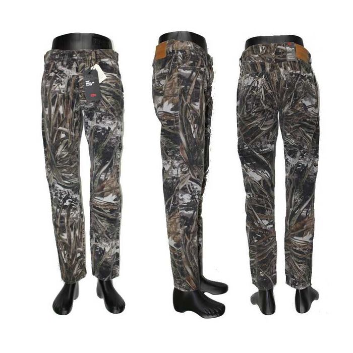 Męskie sztruksy Levi's 502 - moro kamuflaż nowe oryg. Levisy - W32/L34