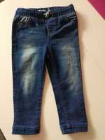 Spodnie dżinsy jeansy dziewczęce przecierane elastyczne 92
