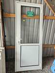 DRZWI Zewnętrzne Aluminiowe Wejściowe Przeszklone 87x212cm Białe