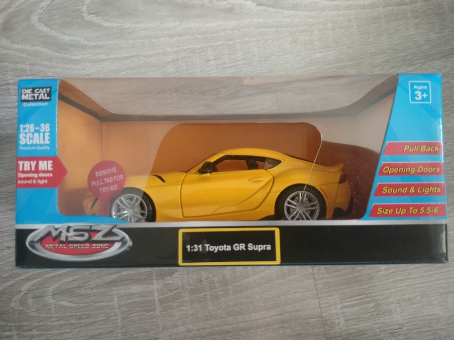 Metal Speed Zone, samochód Toyota GR Supra 1:31, światło, dźwięk