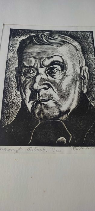Rolnik – drzeworyt Pawła Stellera (1932, nr 32/100)