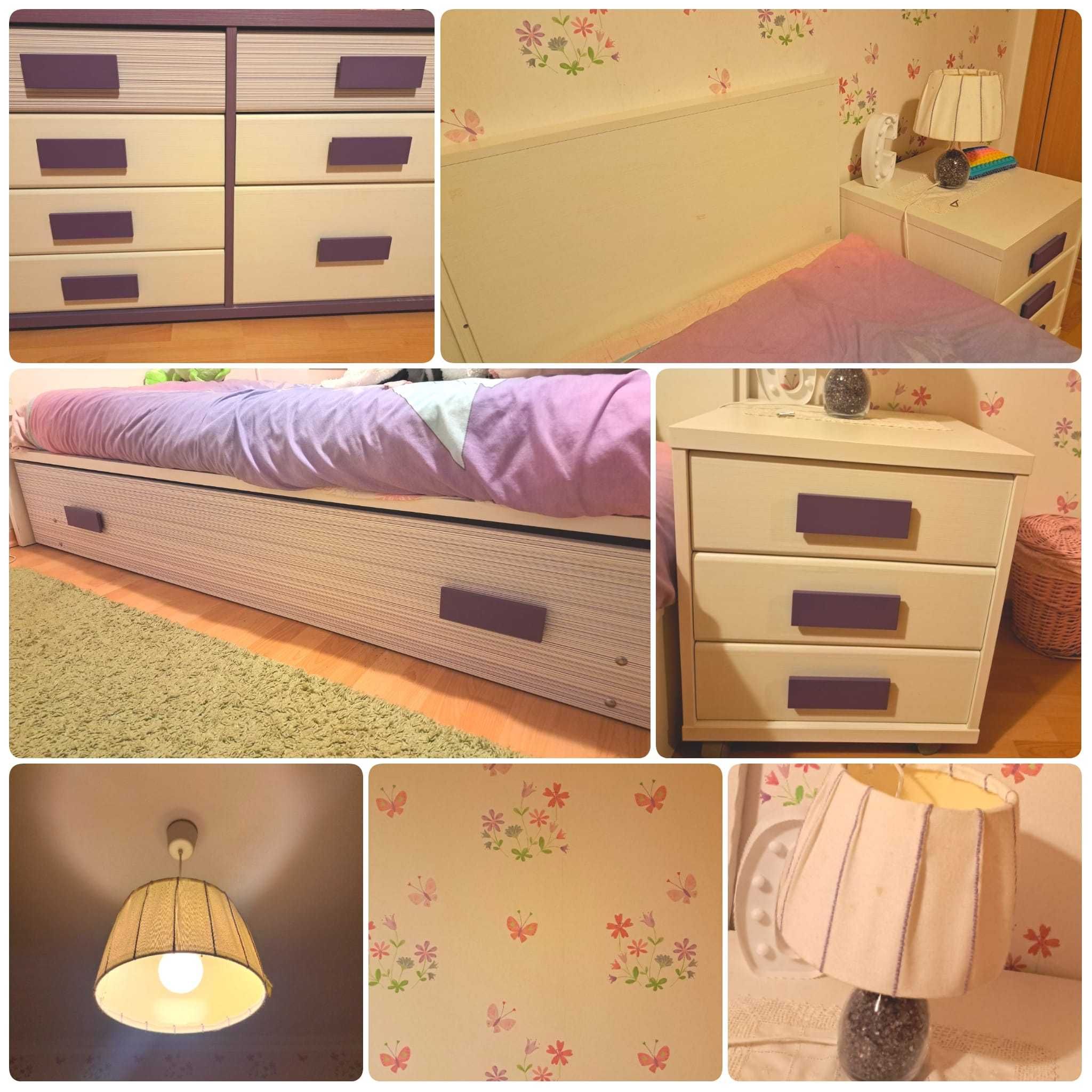 Quarto duplo branco/roxo