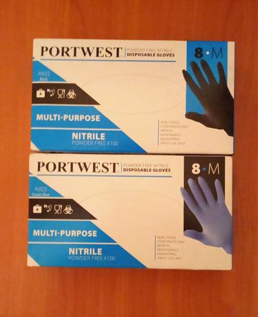 Перчатки нитриловые одноразовые неопудренные Portwest A925