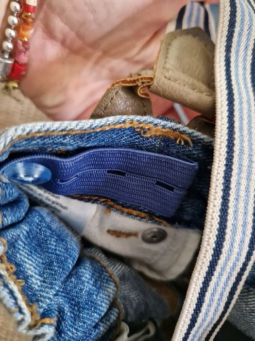 Szorty jeansowe hm z szelkami i regulacją w pasie