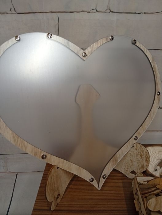 Księga gości weselnych w kształcie drewnianego serca + dodatki