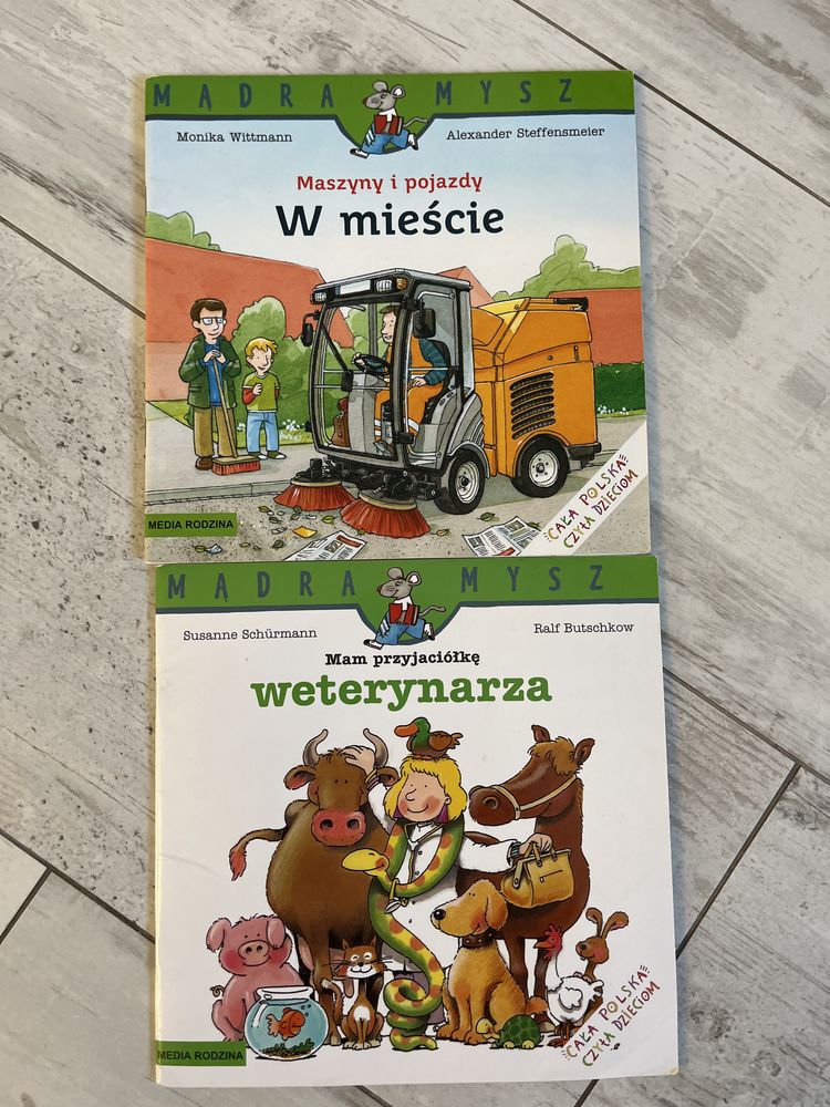 Książki z seri Mądra Mysz, Zuzia, Maszyny i pojazdy, Mam przyjaciela