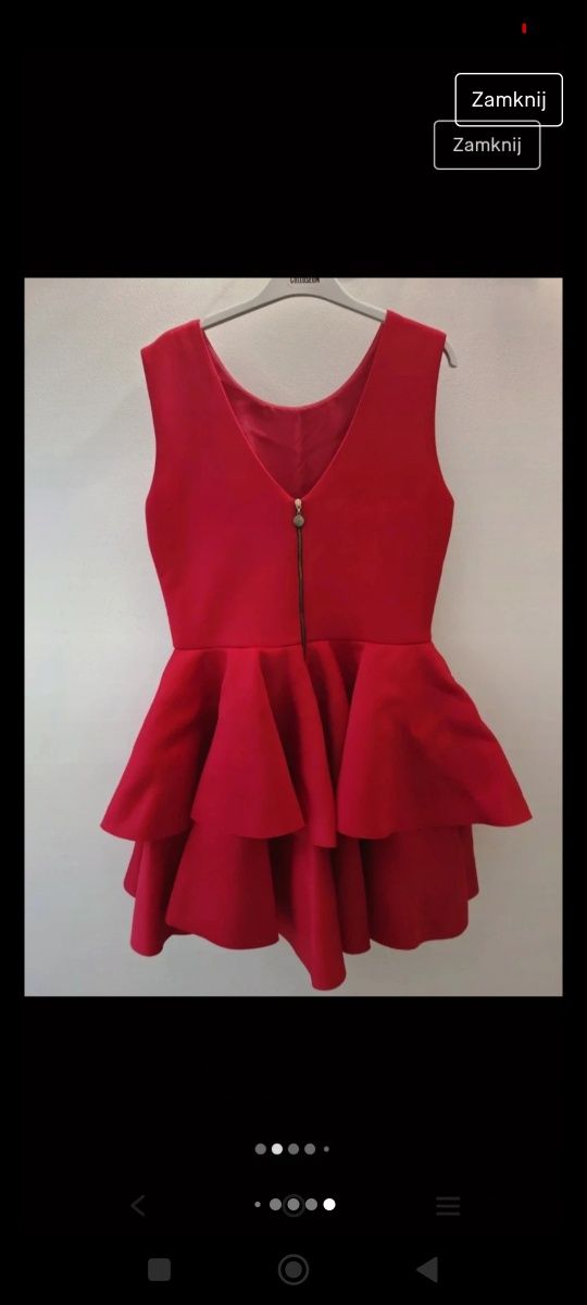 Sukienka czerwona z falbankami