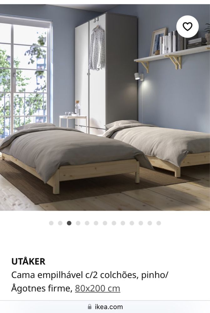 Camas empilhaveis Ikea Utaker madeira 80x200