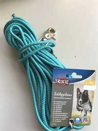 Smycz dla psa treningowa lina pleciona okrągła 15m Fuksja i Błękit