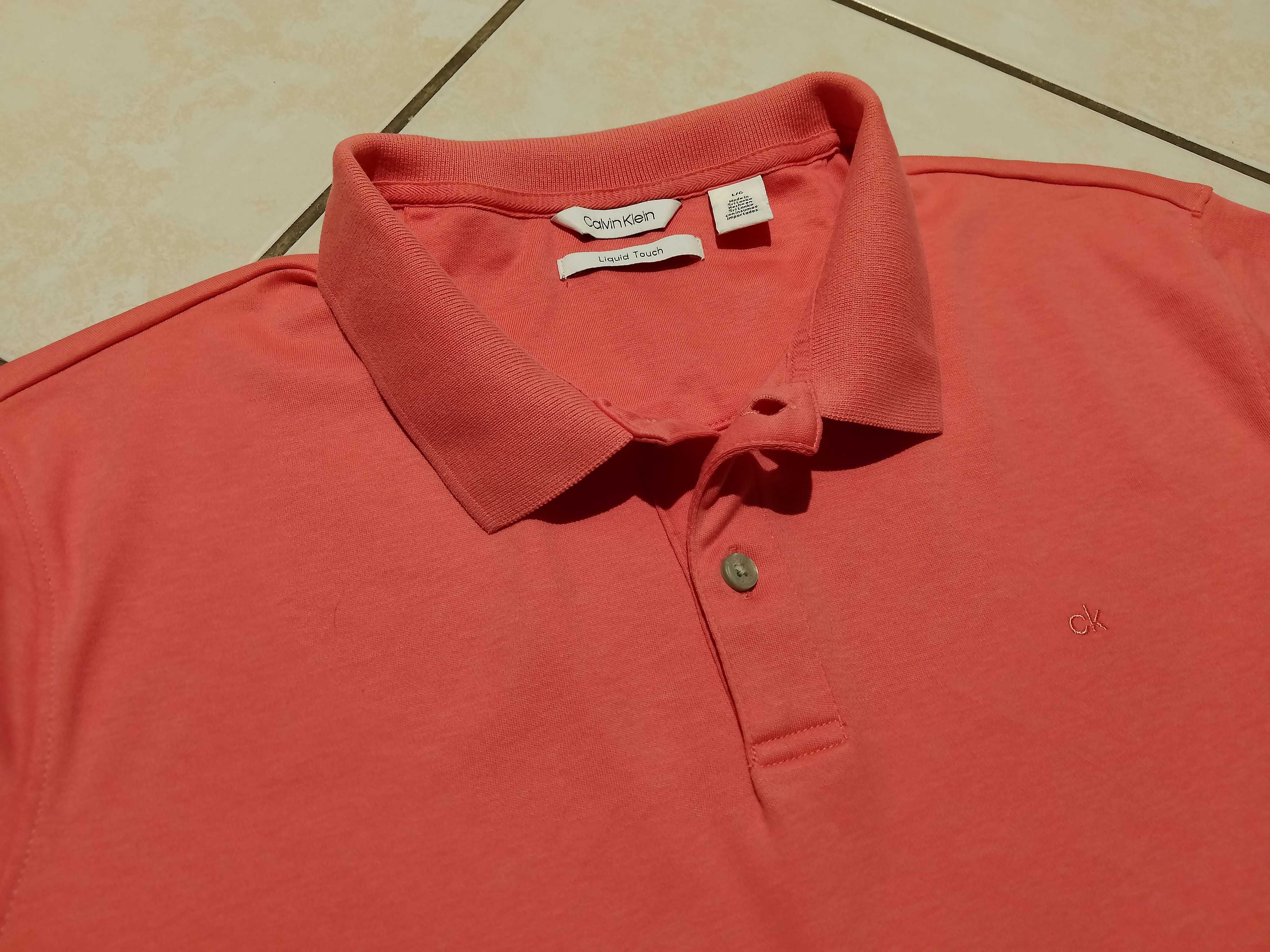 CALVIN KLEIN USA - NOWA! z LOGO Koszulka Polo Męska rozmiar L