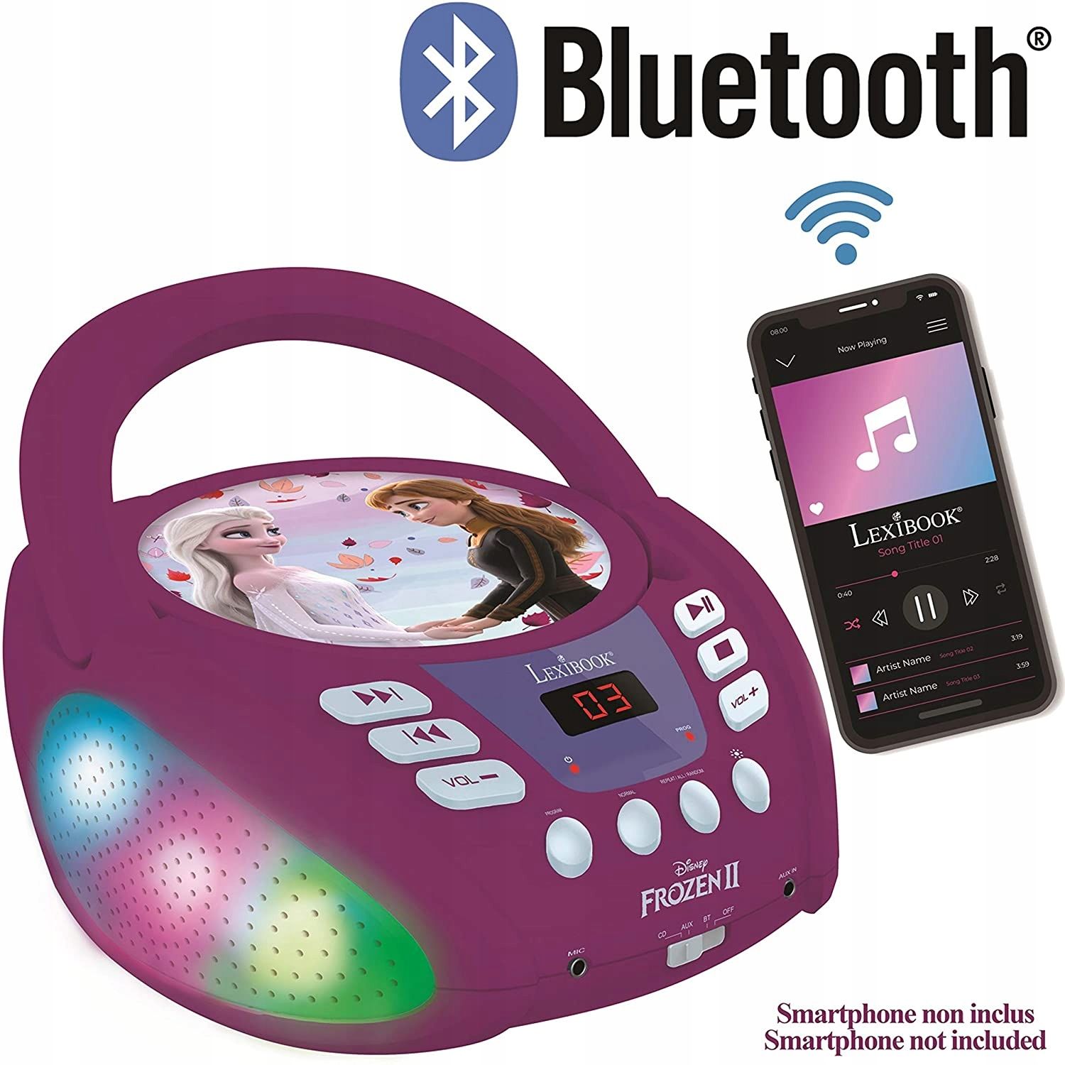 Boombox Frozen Odtwarzacz Cd Aux Mi Kraina Lodu